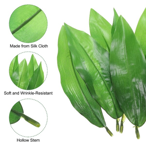 5.51x1.77 Artificial Silk Leaf，40 Pcs Artificial Greenery Fake Leaves