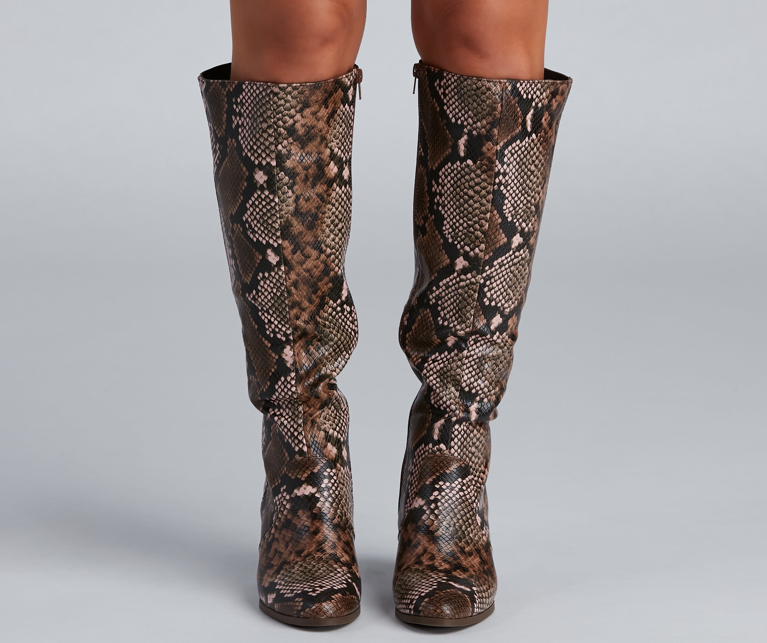 Chic Vixen Snake Faux Leather Boots