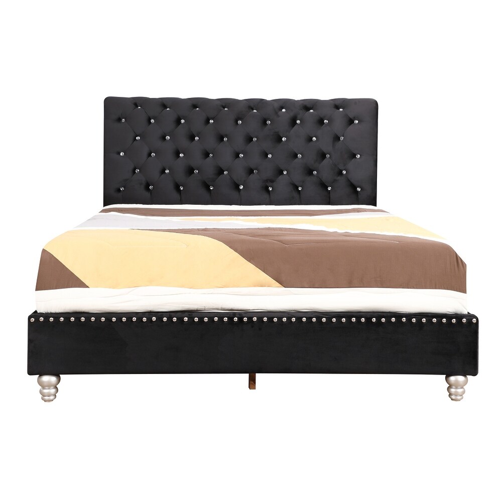 Maxx Tufted Upholstered Full Panel Bed