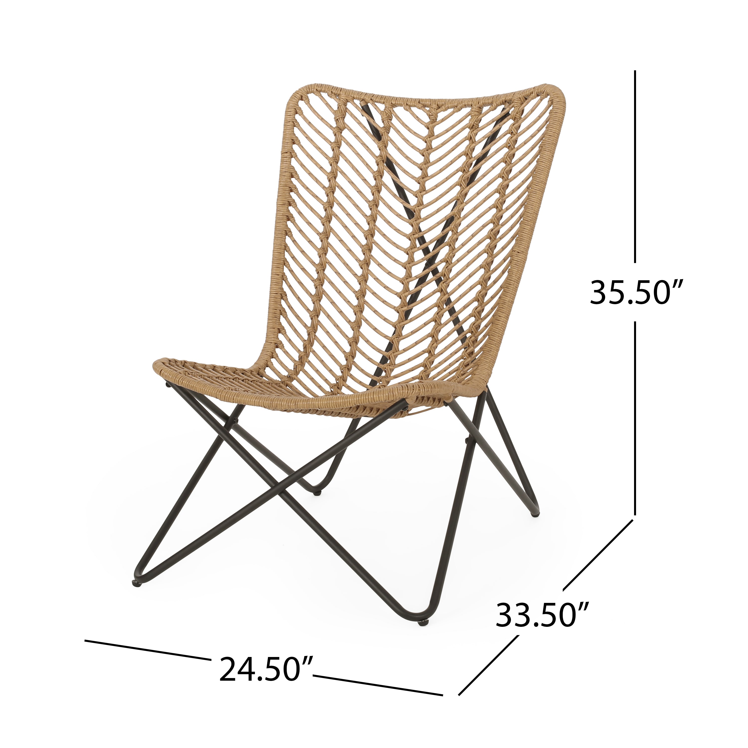 Juan Outdoor Wicker Accent Chairs, Set of 2