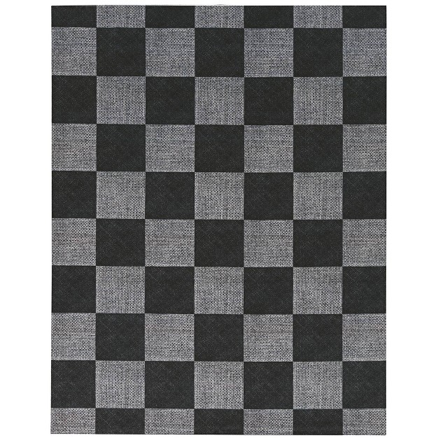 6 x27 X 8 x27 Sisal Outdoor Rug Black gray Foss Floors