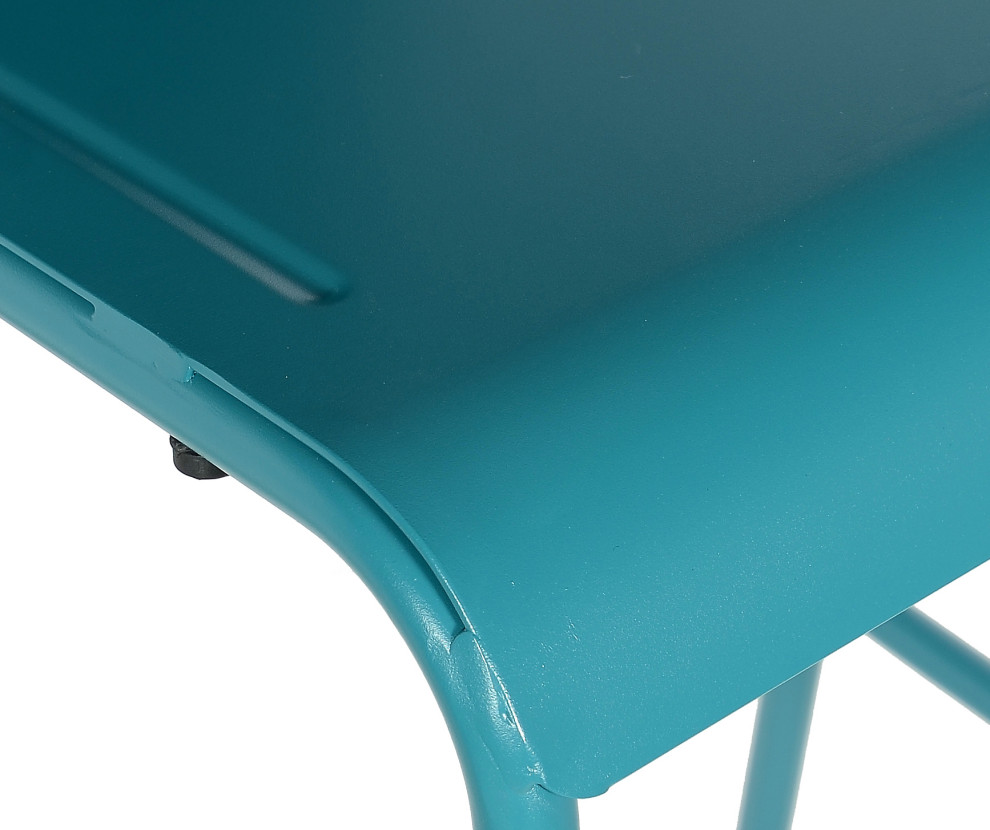 Corrissa Patio Bar Stool in Frosted Teal (Set of 4)   Contemporary   Outdoor Bar Stools And Counter Stools   by Taiga Furnishings  Houzz