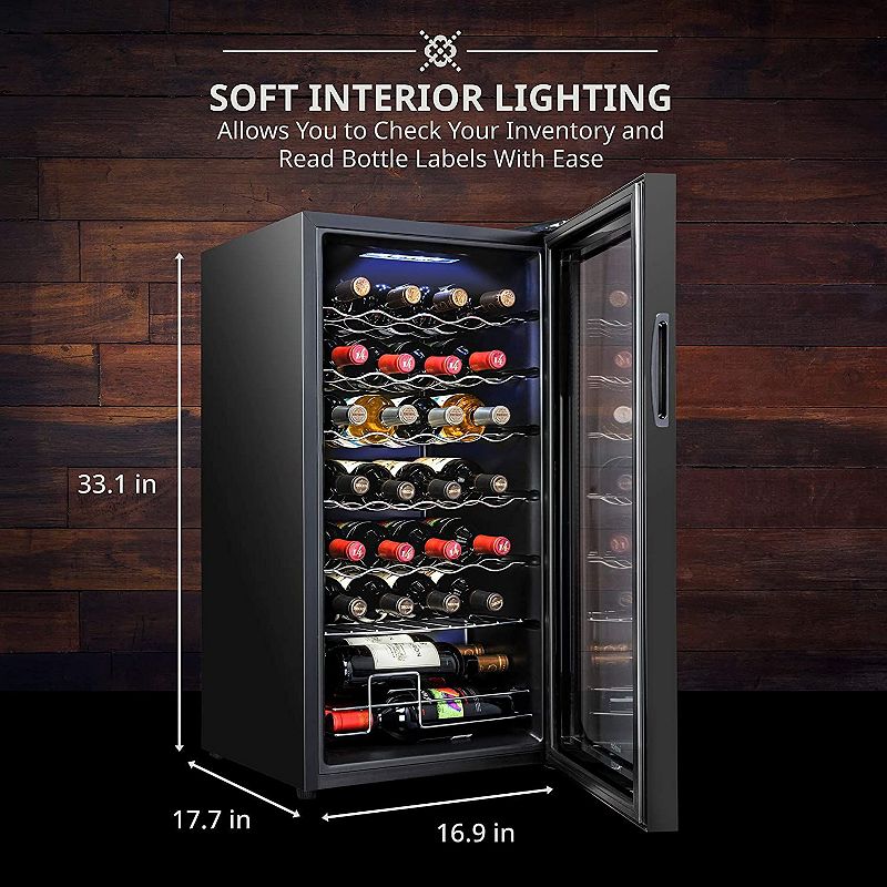 Ivation Wine Fridge， Large Freestanding Wine Cooler Refrigerator， 28 Bottles