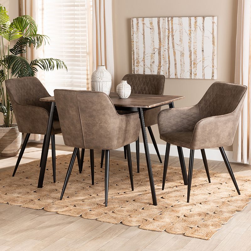 Baxton Studio Belen Dining Table and Chairs 5-piece Set