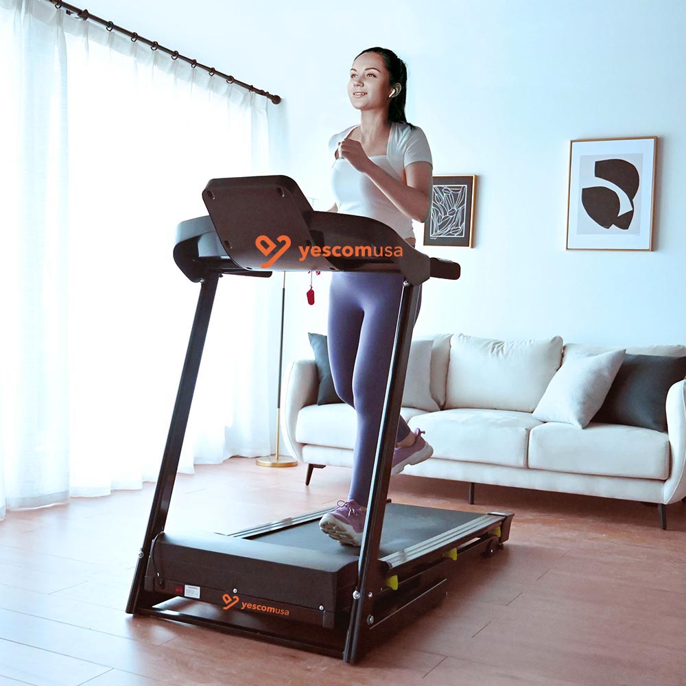 Yescom 3.0HP Foldable Treadmill Electric Running Machine Black 49x18in