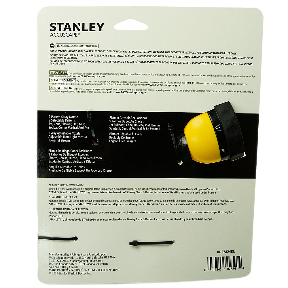 Stanley 2 Piece Nozzle Combo Pack For Standard Garden Water Hoses BDS7824BN