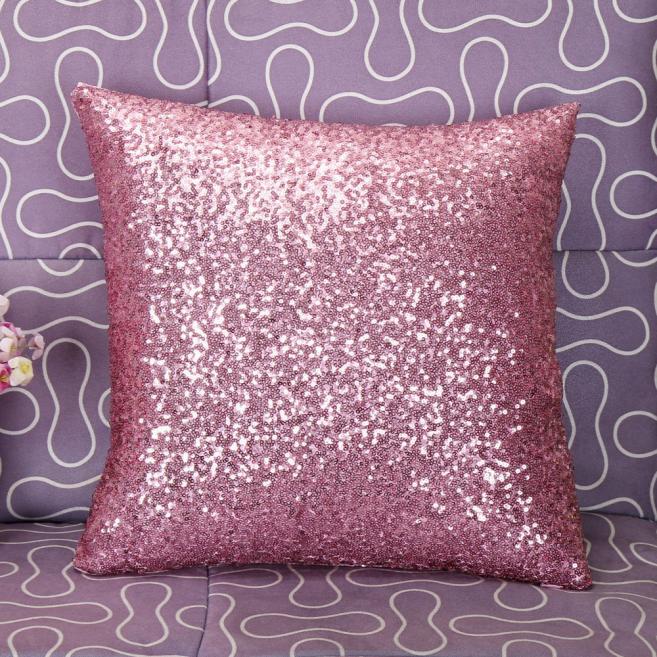 Mosunx Solid Color Glitter Sequins Throw Pillow Case Cafe Home Decor Cushion Covers