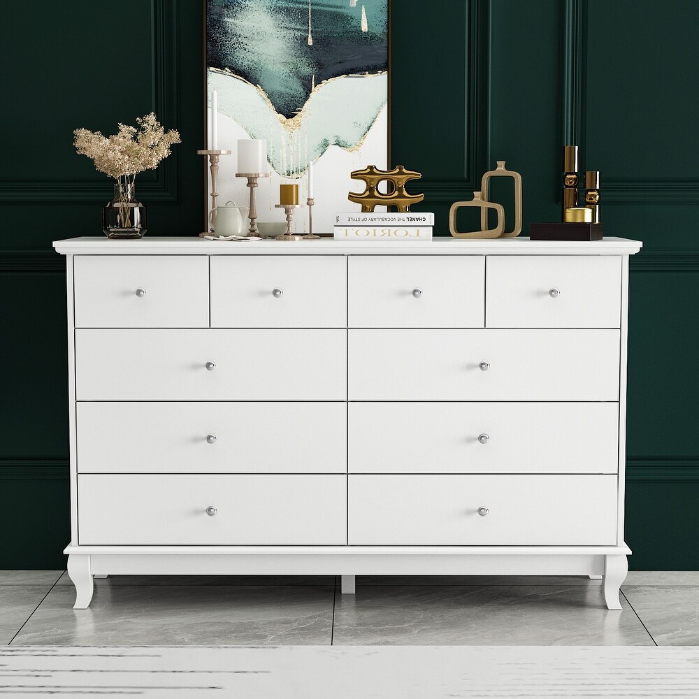 Timechee Lacquer Dresser Long Dresser for Bedroom Chest of Drawers