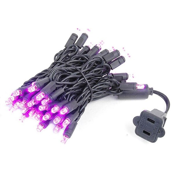 50 Light LED Christmas Mini Light Set，Patio Lights，Warm White，Black Wire，11’