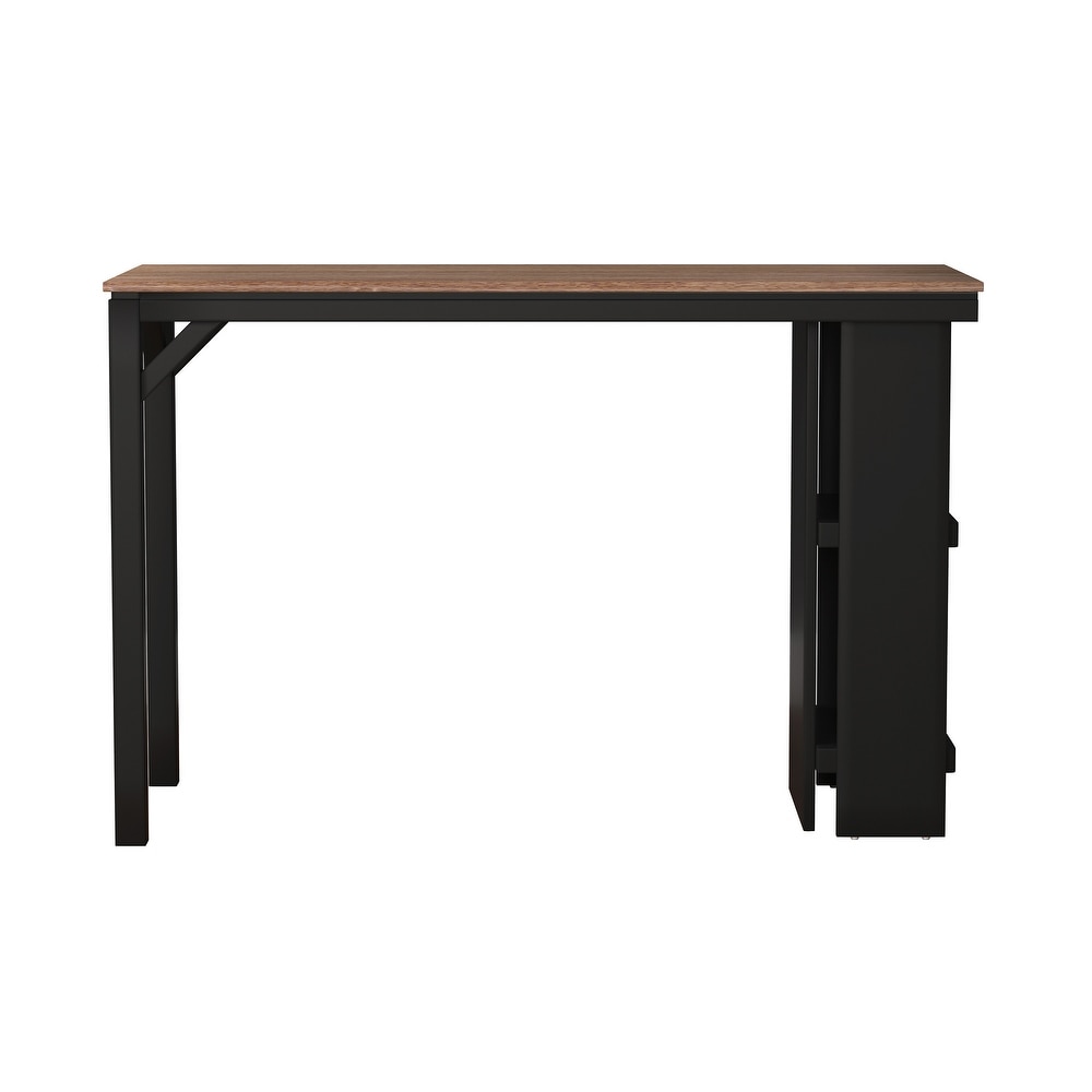 Hillsdale Furniture Knolle Park Wood Counter Height Table  Black/Wire Brush Oak   36H x 55.25W x 23.75D