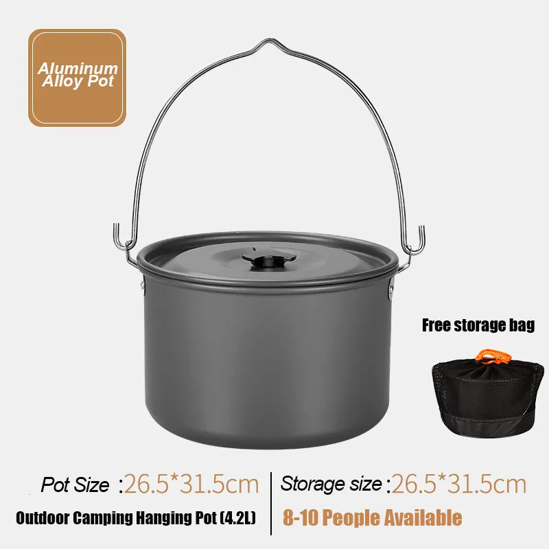 Portable Outdoor Adjustable Chain Campfire Picnic Hanging Pot Camping Tripod Rack Cooker