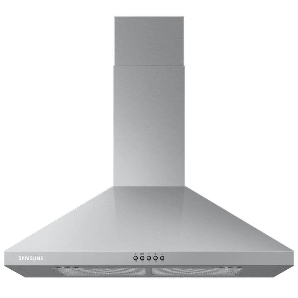  30 in Wall Mount Range Hood with LED Lighting in Stainless Steel