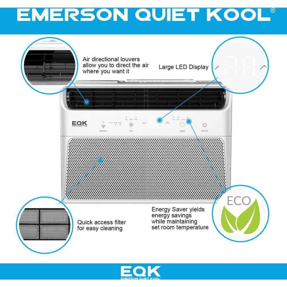 EQK SMART 250 sq ft 6000 BTU Window Air Conditioner 115Volt with WiFi and Voice Control ENERGY STAR in White