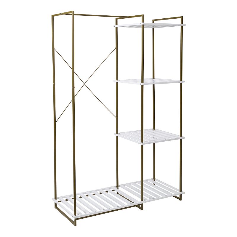 Honey-Can-Do Freestanding Open Metal Closet Wardrobe