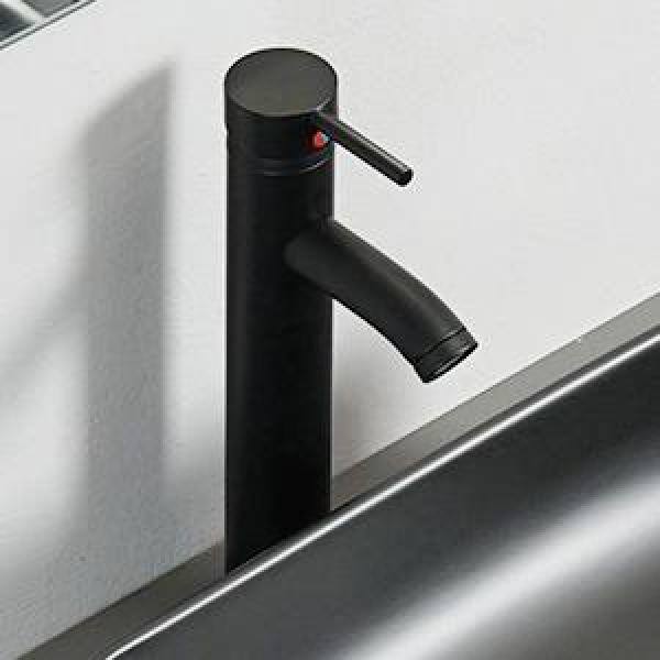 Puluomis Black Ceramic Rectangular Vessel Sink with Unique Full Black Design with Black Faucet Pop up Drain Set US-BG1008