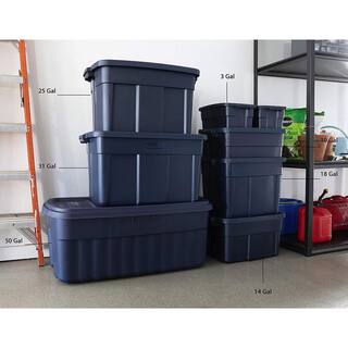 Rubbermaid 18 gal. Stackable Storage Container Dark Indigo Metallic (12-Pack) 2 x RMRT180051-6pack