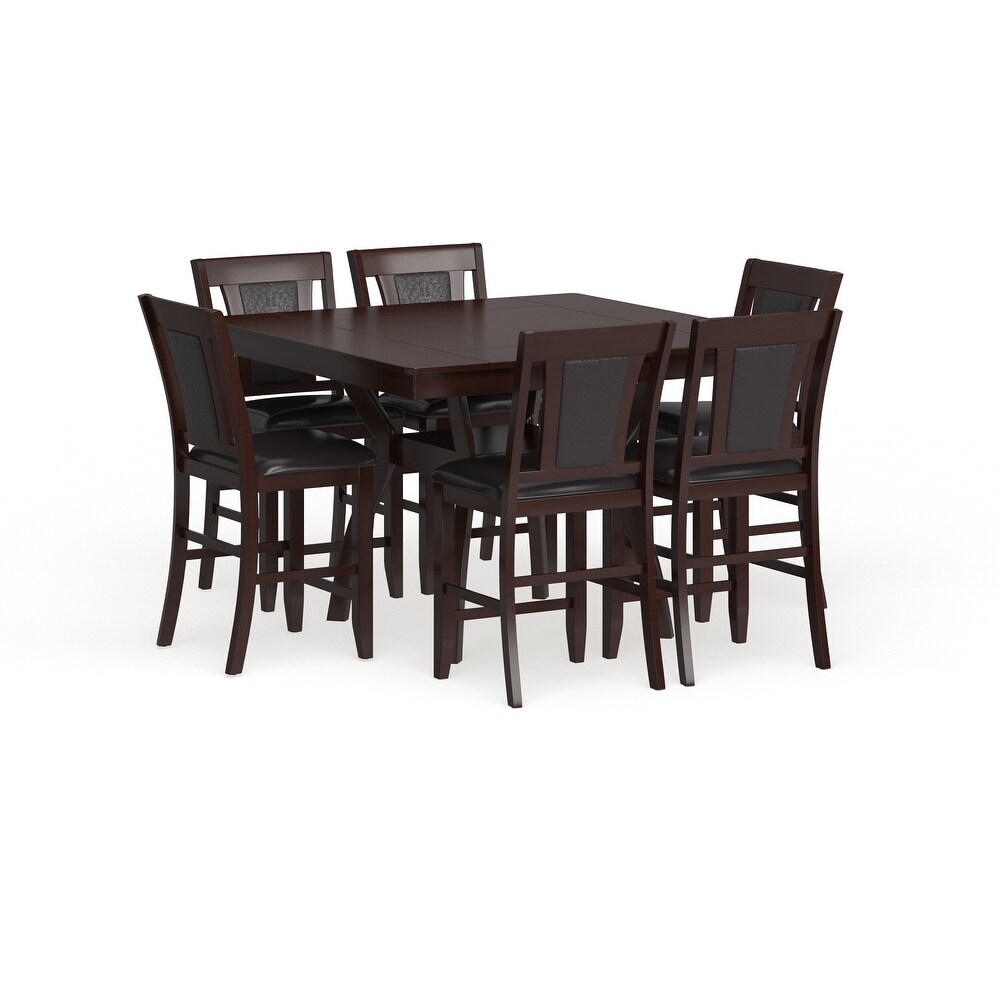 Dionne Contemporary Wood 7 Piece Counter Height Dining Set by Furniture of America