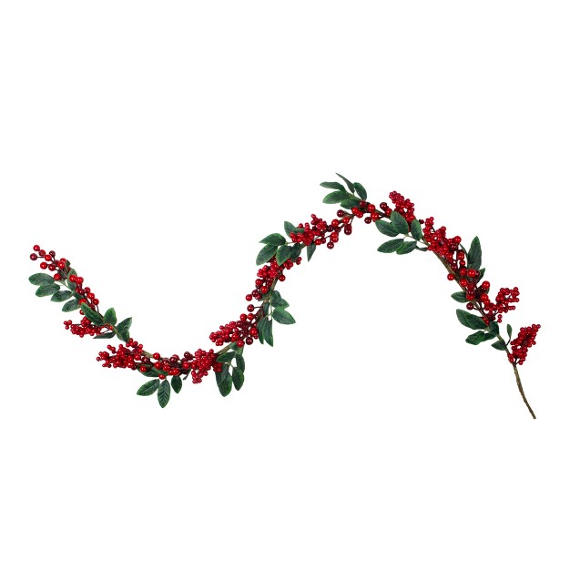 Unlit Large And Small Berries With Leaves Christmas Garland