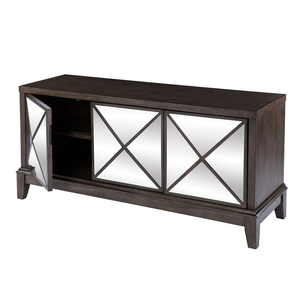 Warbington Glam Brown Wood Media TV Stand