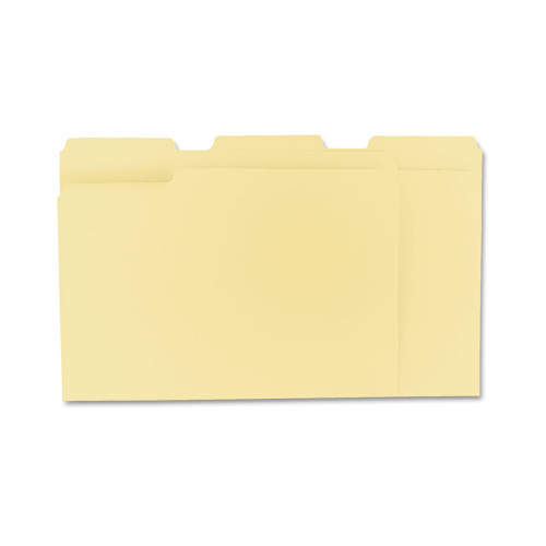 Universal Top Tab Manila File Folders， 1/3-Cut Tabs， Assorted Positions， Letter Size， 11 pt. Manila， 100/Box (12113)