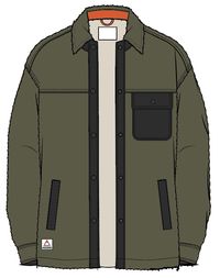 Firelight Sherpa Lined Overshirt - Khaki