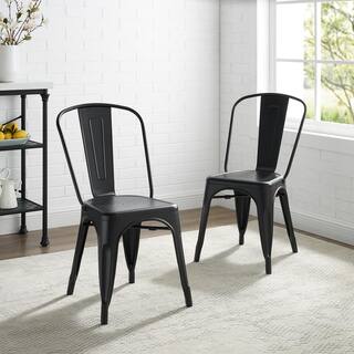 CROSLEY FURNITURE Amelia Black Metal Dining Chair (Set of 2) CF500617-MB