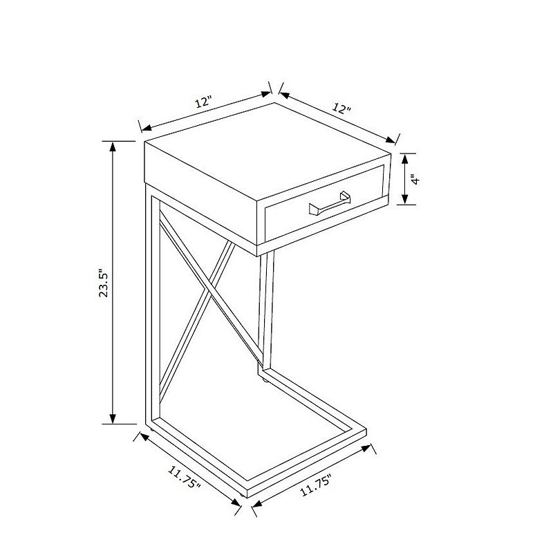 Linon Cammie C Shaped Side Table