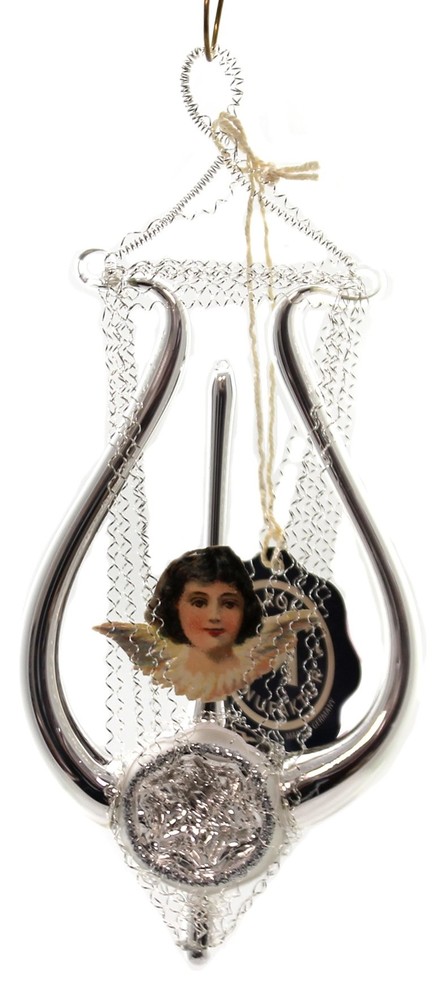 Marolin LYRA MIT OBLATE Glass Ornament Germany Viktorian 7000100   Contemporary   Christmas Ornaments   by Story Book Kids Inc  Houzz