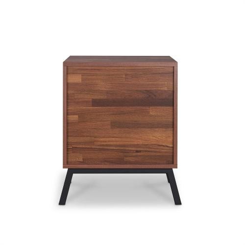 ACME Karine End Table in Walnut   Black 80622