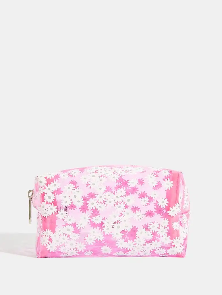 Pink Daisy Makeup Bag
