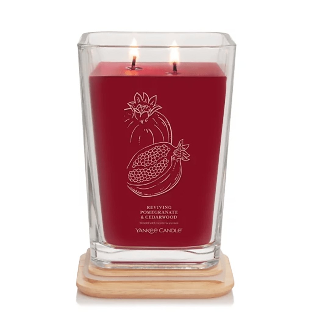 Yankee Candle  Well Living Collection - Large Square Candle in Reviving Pomegranate & Cedarwood