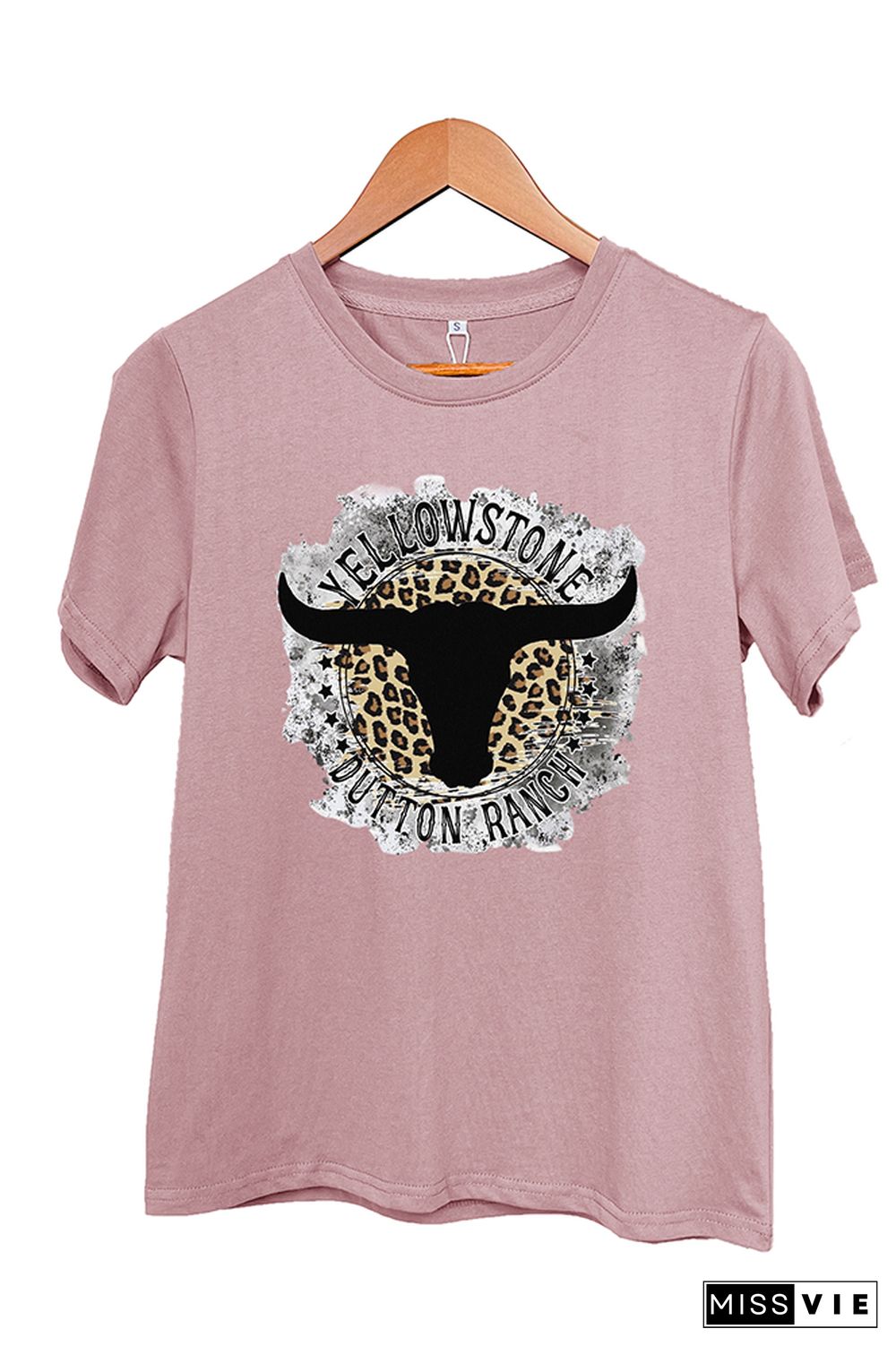 Yellowstone Dutton Ranch Leopard Short Sleeve Graphic Tee Wholesale