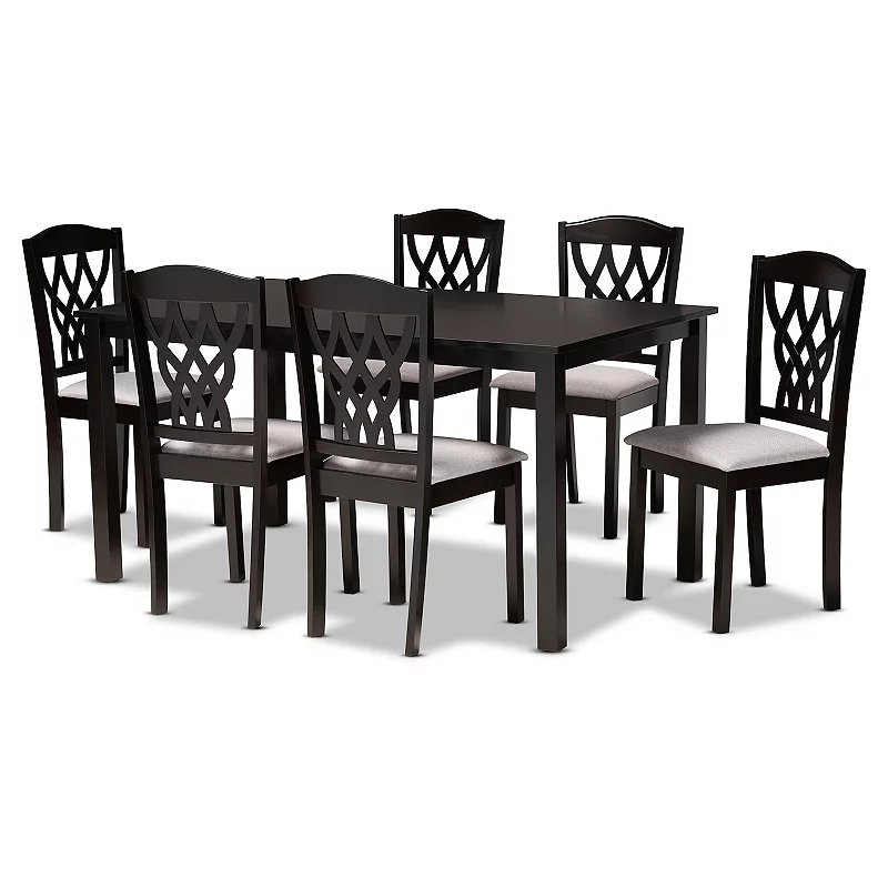 Baxton Studio Salem Dining Table and Chair 7-piece Set