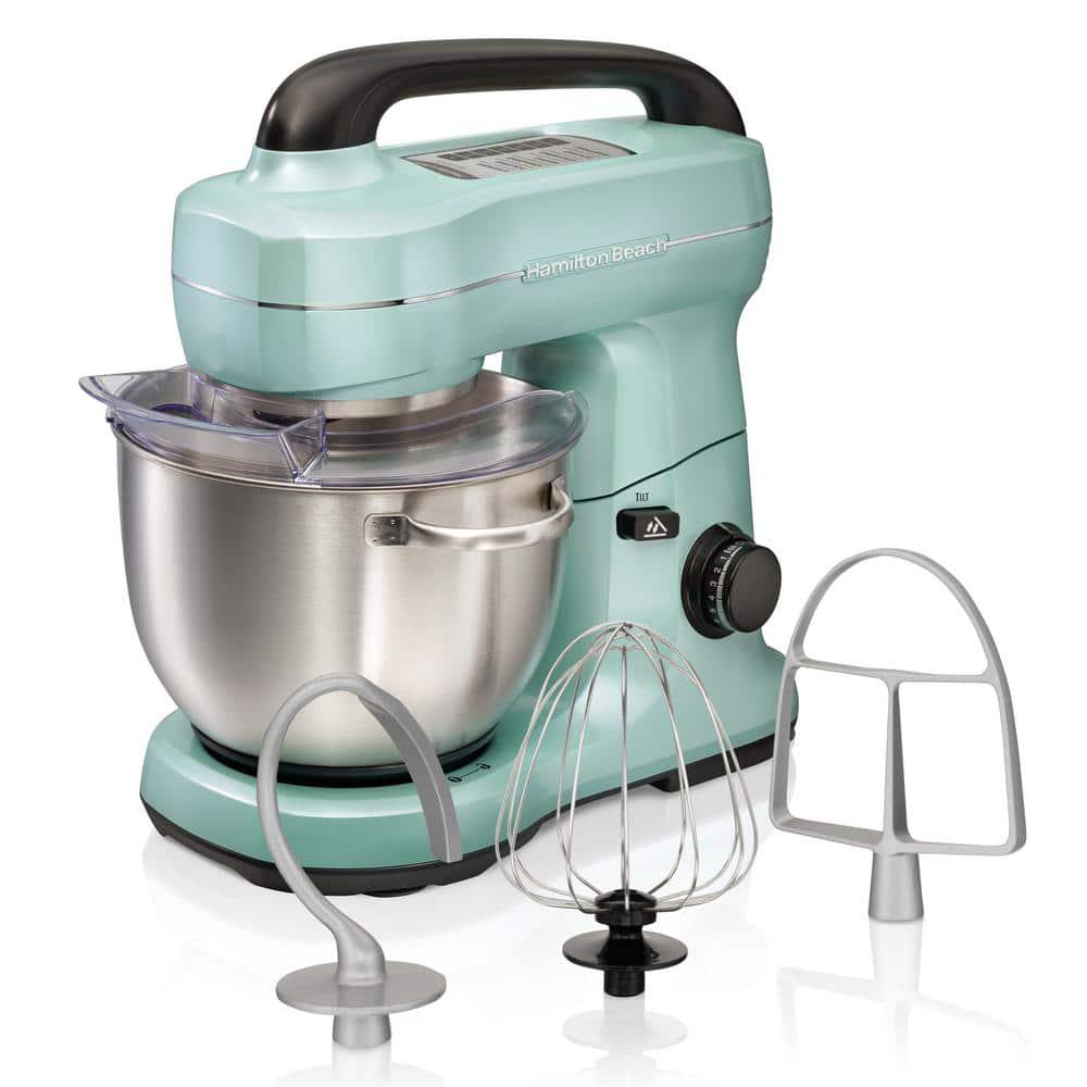 Hamilton Beach 4 Qt 7Speed Blue Stand Mixer with Stainless Steel Bowl