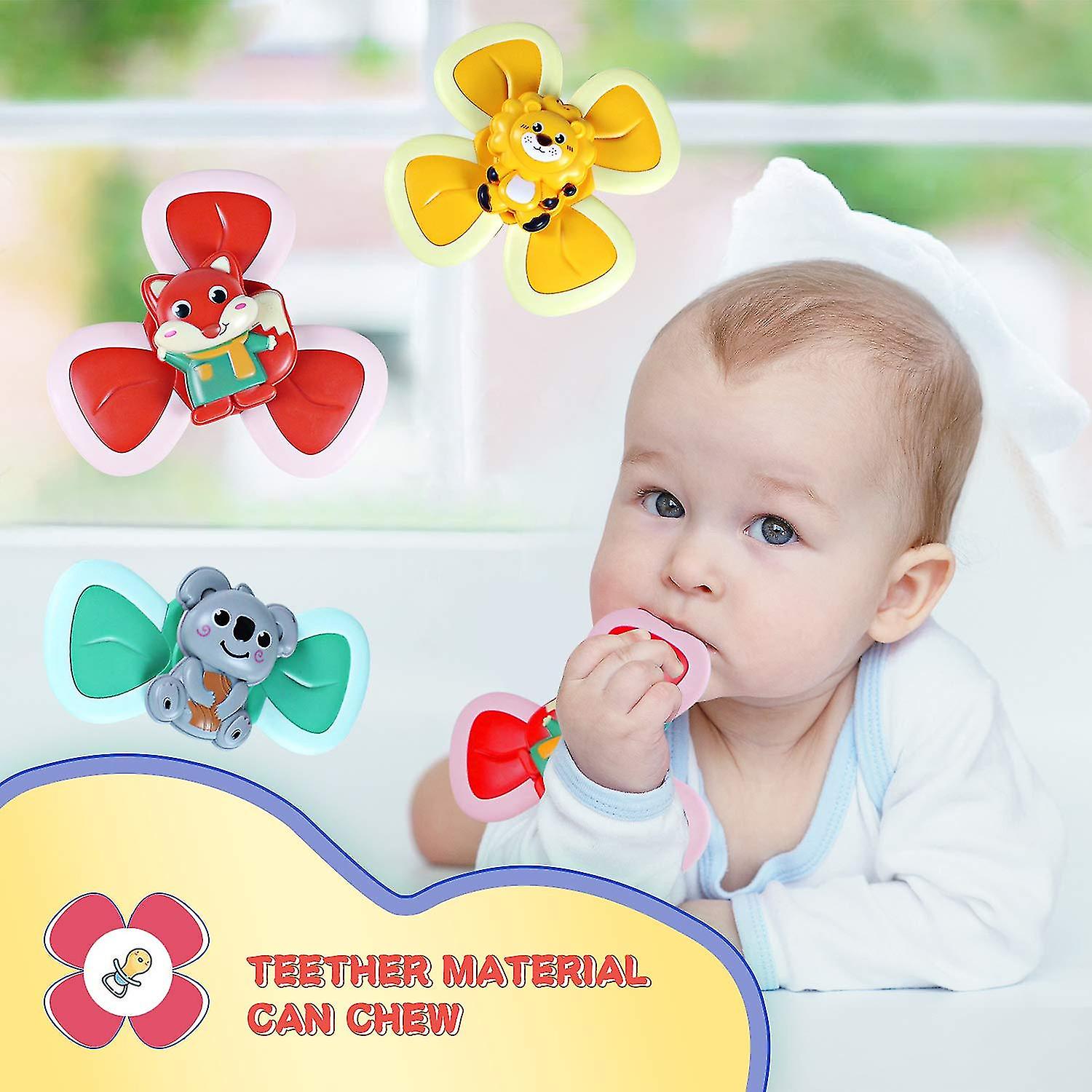 Suction Cup Spinner Toy For Toddlers - Baby Bath Toys Gifts For 1 2 3 4 Year Old Girl And Boy， Baby Toys (3pcs)