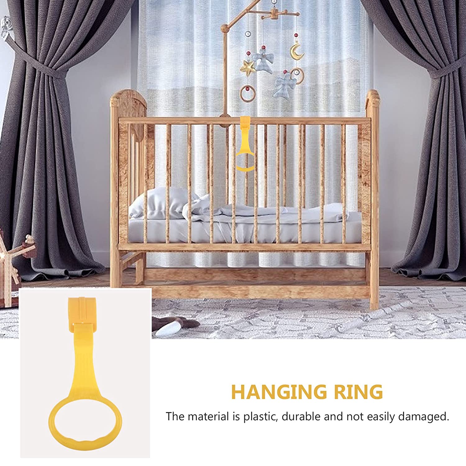 Baby Crib Pull Ring Baby Toddler Walking Assistant Pull Up Ring Safety Activity Gym Toys for Baby Toddler Infant Parents Random Color 4pcs