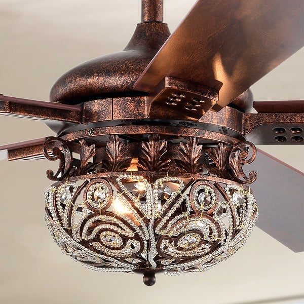 Laylani 52 Inch Antique Copper Ceiling Fan 2 Light with Remote Shopping - The Best Deals on Ceiling Fans | 39425273