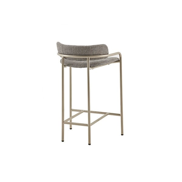 Copeland Counter Stool Metal Bar Stool with Fabric Cushioned Seat in Brown