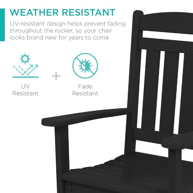 Best Choice Products All weather Rocking Chair Indoor Outdoor Hdpe Porch Rocker W 300lb Weight Capacity