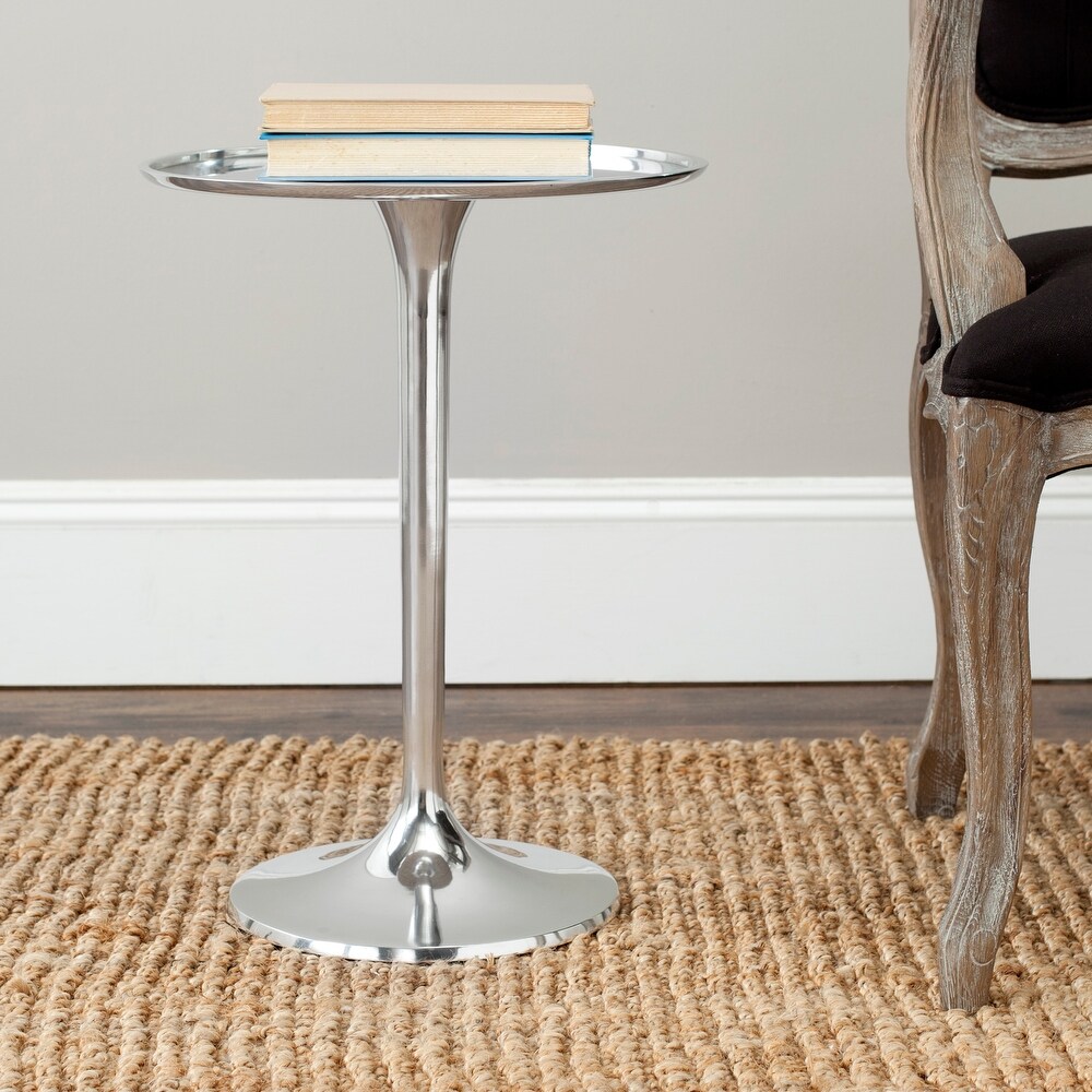 SAFAVIEH Platina Round Top Sleek Table   15\