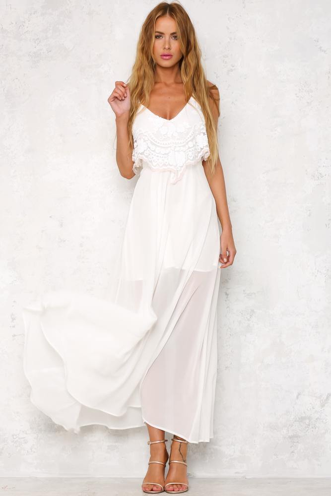 Heard A Rumour Maxi Dress White