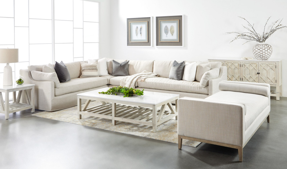 Lena Modular Slipcover 1 Seat Armless Chair   Transitional   Armchairs And Accent Chairs   by Sideboards and Things  Houzz