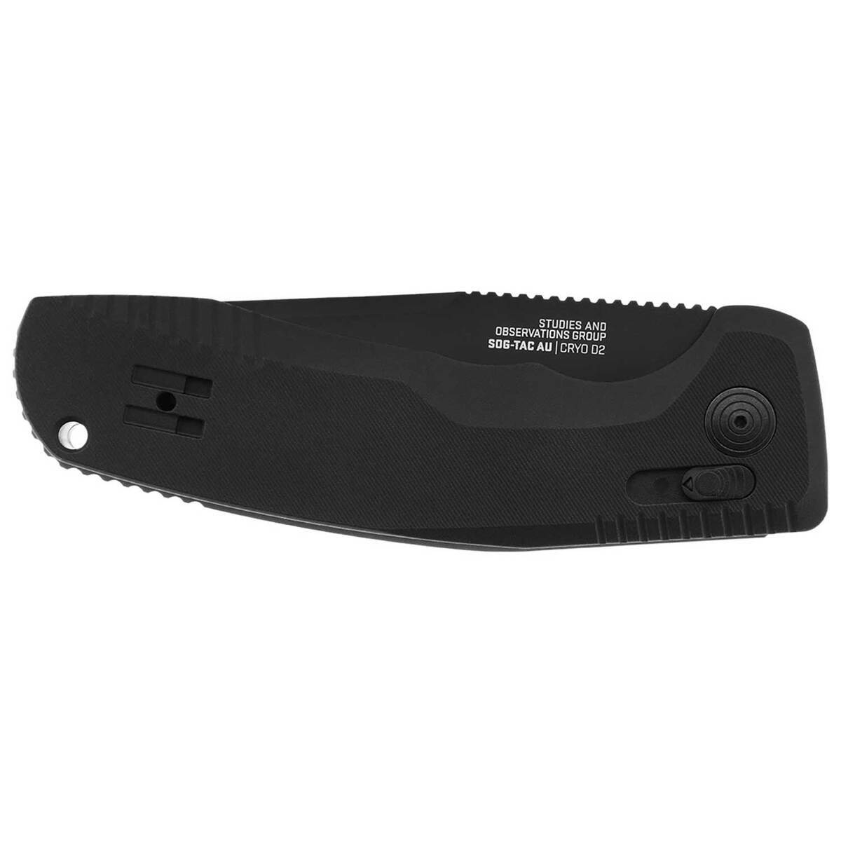 SOGTAC AU 3.43 inch Serrated Edge Automatic Knife  Black