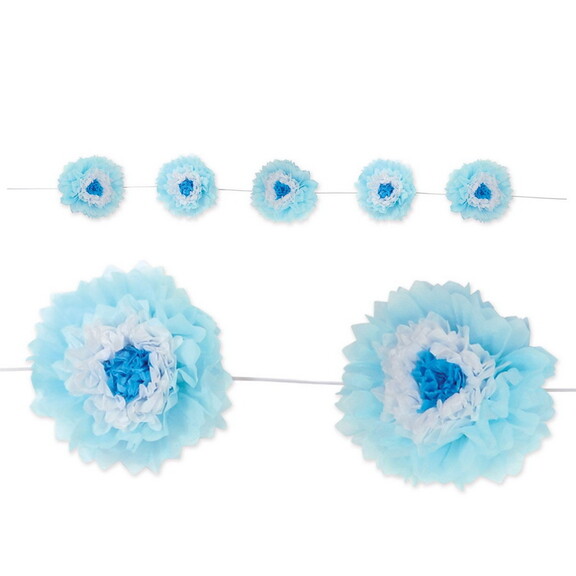 Beistle 53313 Tissue Flower Garland  blue   white...