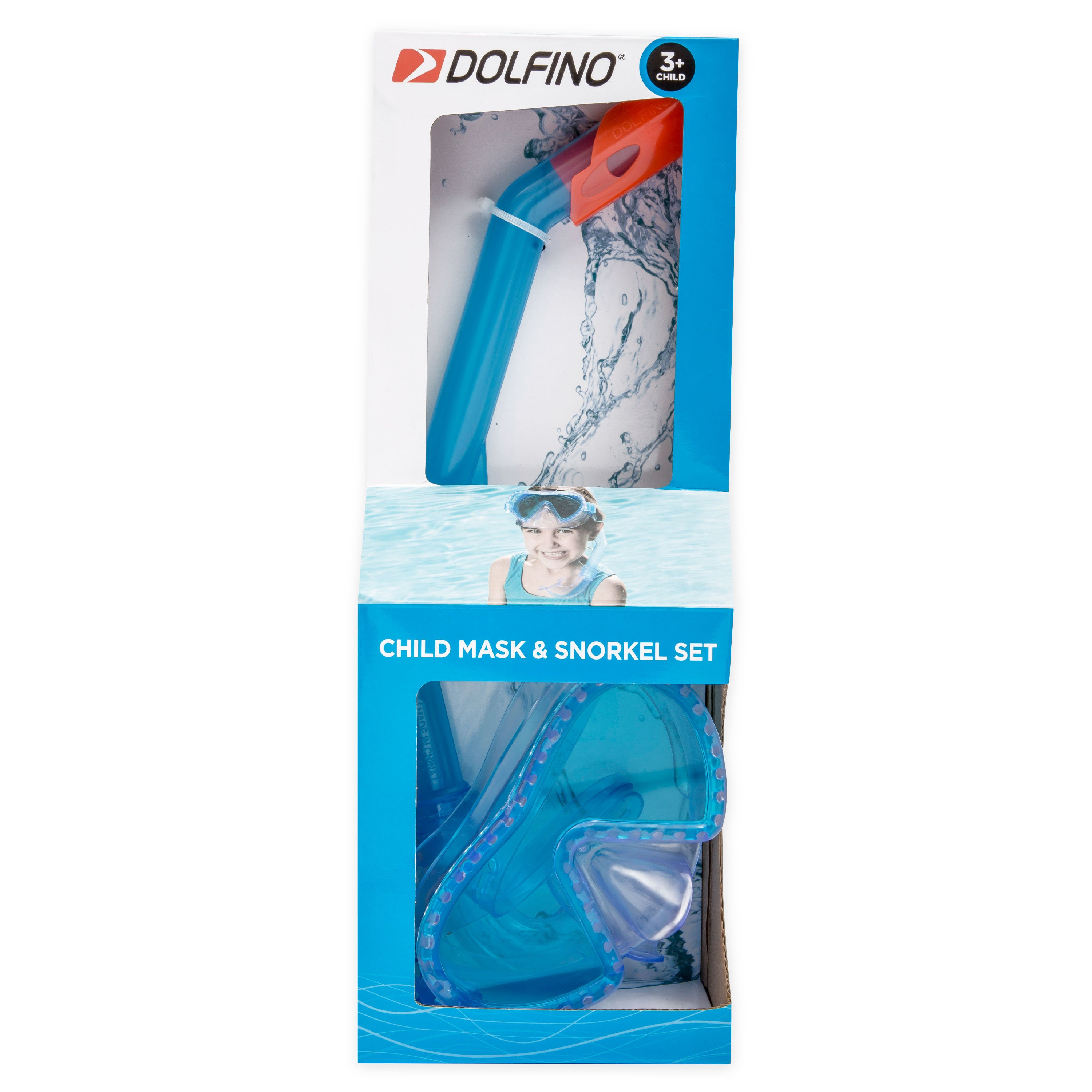 Dolfino Child Latex Free Swim Mask and Snorkel Set with Wideangle View