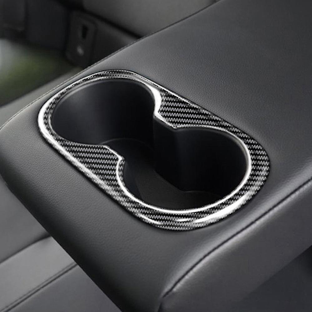 Car Glossy Black Rear Water Cup Holder Decoration Frame Cover Trim Fit For Corolla Cross 2021 2022