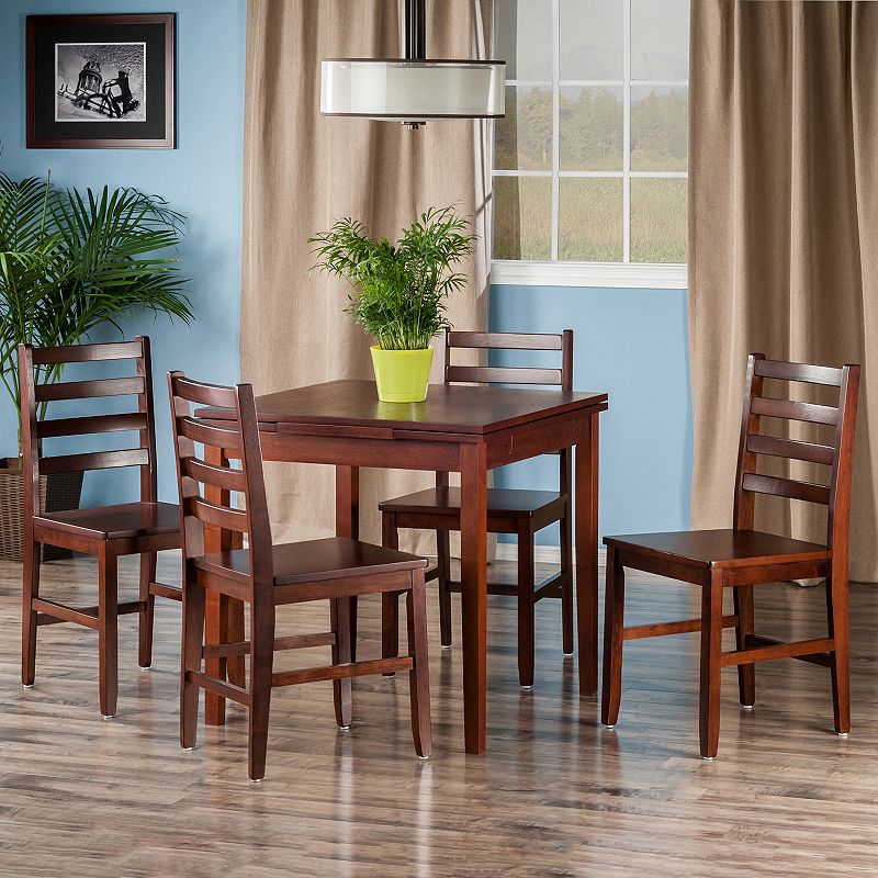 Winsome Pulman Extension Table and Ladder Back Chair 5-piece Set