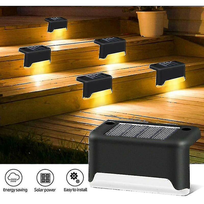 12pcs Solar Stair Light Outdoor Waterproof Step Lamp Led Garden Decoration Landscape