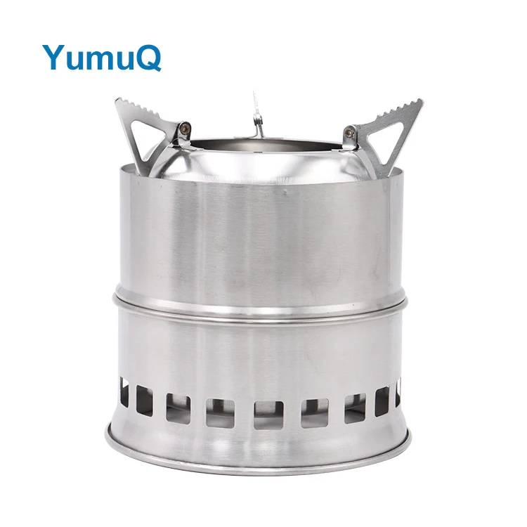 YumuQ 13.5cm Stainless Steel Mini Ultralight Portable Foldable Wood Burning Camping Stove For Outdoor Picnic Hiking