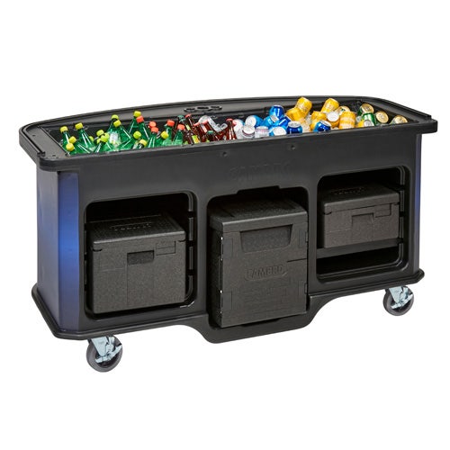 Cambro CVC75BW - Mobile Vending Cart - Base Unit - Custom Wrap Graphics Available， Blue